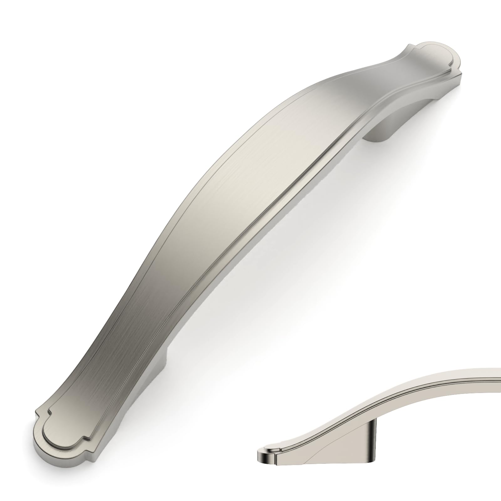 Amerdeco 10 Pack Brushed Satin Nickel Cabinet Pulls 3 Inch(76mm